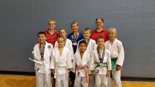 Our Kansas Sunflower State Games competitors. 9 kids - 10 medals.