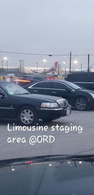 Staging area for limo's @ Chicago ORD airport.