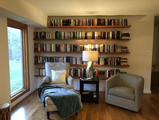 Built in bookshelves