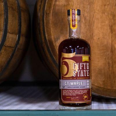 CT Maple Whiskey, 100% CT Non-GMO corn from Somers, CT with just a touch of Maple Syrup.