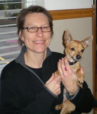 Dr. Ilona Edens with her dog Chalupa