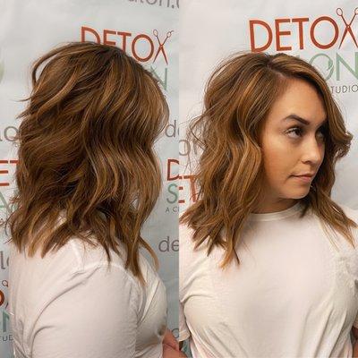 Warm Balayage & Razor Cut Lob