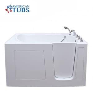 Our baths come with a low, 6" threshold which is much easier to navigate than the standard 30" threshold of a traditional bathtub.