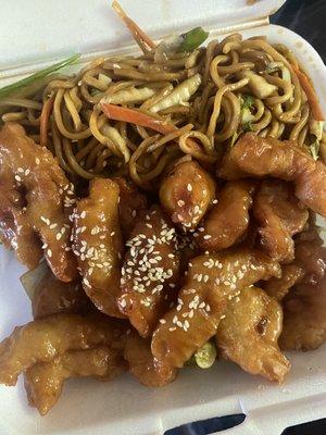 Honey Chicken and Lo Mein