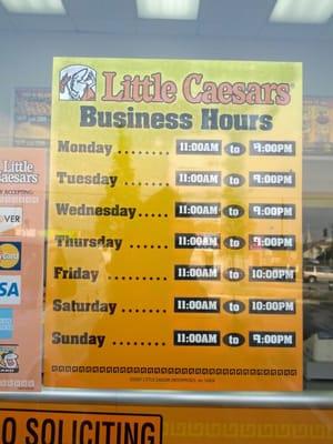 Store hours