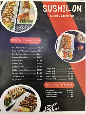 Sushi Rolls Menu