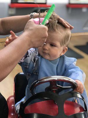 Grayson's first hair cut!!