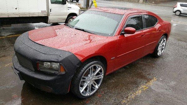 Charger RT with 22" wheels chrome.. done at TOS tires and wheels..