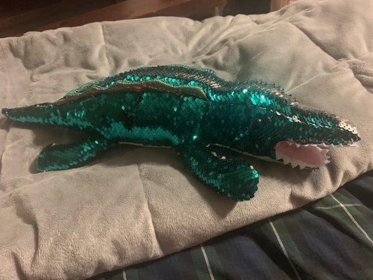 I bought this guy!! $14.99 Super fun to play with! His sequins change colors when moved.