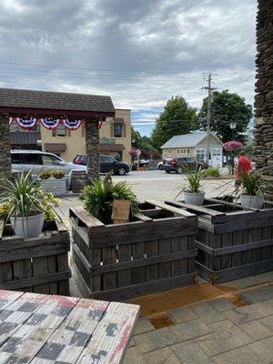 View from market picnic tables