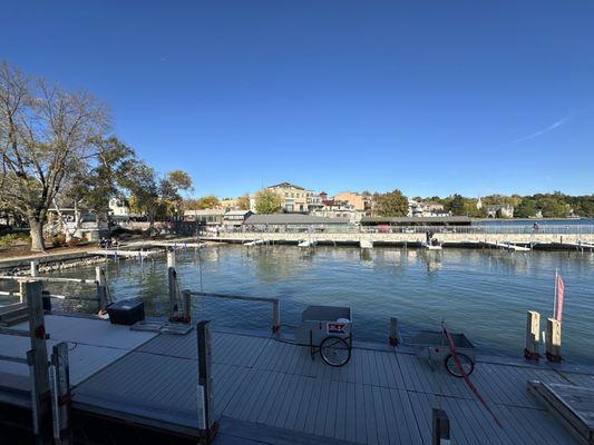 View of the dock from on board