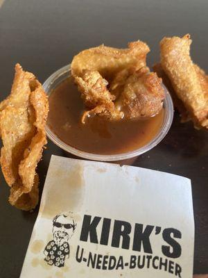 Chicken cracklins & rooster sauce