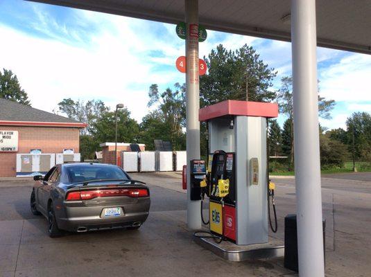 This makes it easier to get E85... gasoline nozzle bagged off and disconnected.