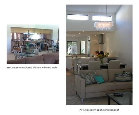 Before & After kitchen/open living space