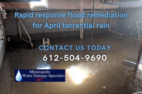 Rapid response flood remediation for April torrential rain