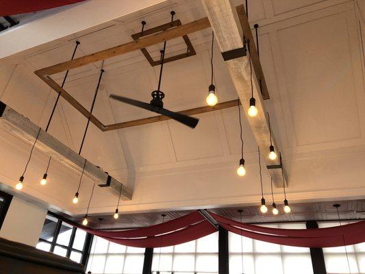 Ceiling in dining room.