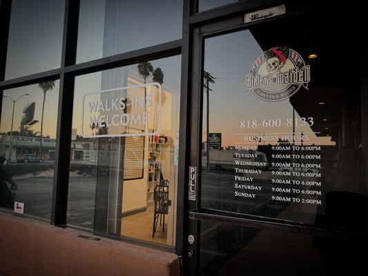 Business hours and walk ins are always welcome!