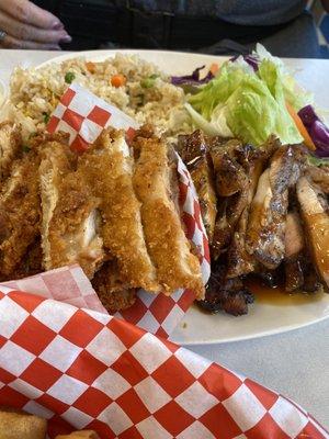 Chicken teriyaki and Chicken Katsu combo