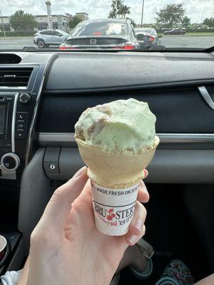 Key lime pie in a cake cone