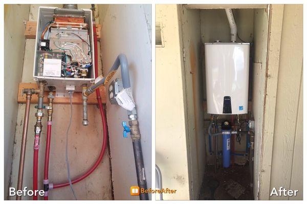 Tankless water heater swap