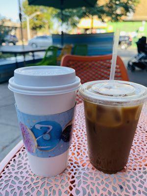 Ginger Tumeric Almond Milk Espresso Latte & Mexican Chocolate Espresso Latte.