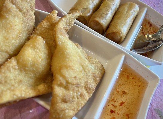 Thai Egg Rolls and Crab Rangoon