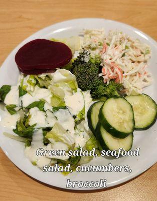 Green and seafood salad