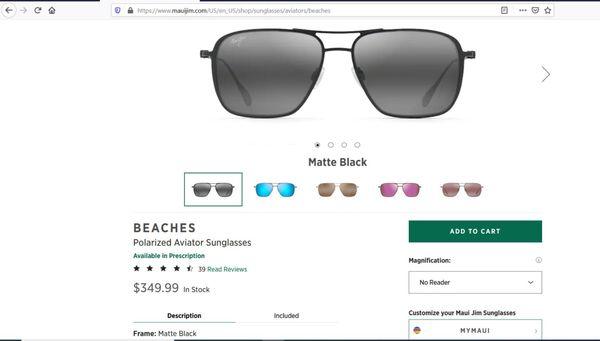 Price@Maui Jim web portal