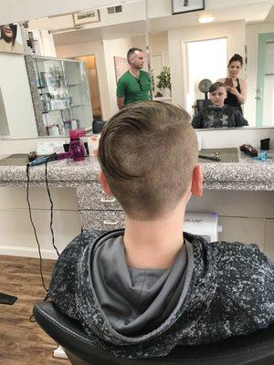 Boy haircut done by Hanna