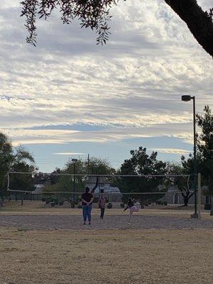 Volleyball court in use