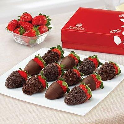 Dipped strawberries with microchips