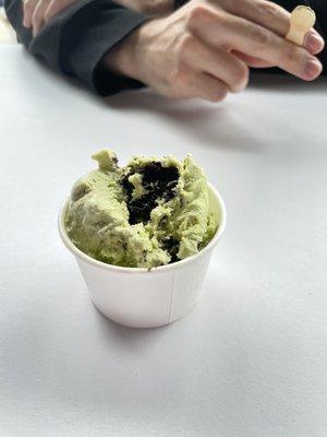 Matcha and Cookies! I took a bite (or two or three...) before snapping this pic  Creamy and subtle