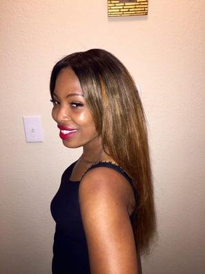 Full sew in with color