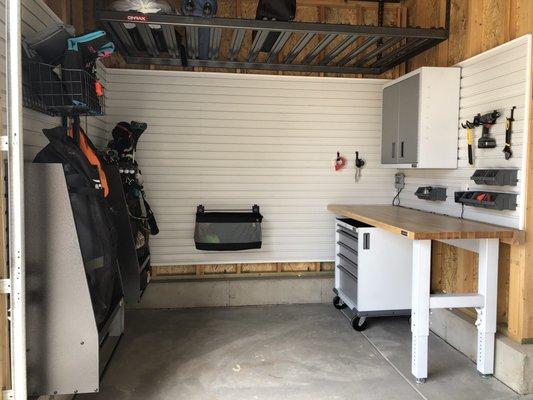 A functional garage nook courtesy of Chad!