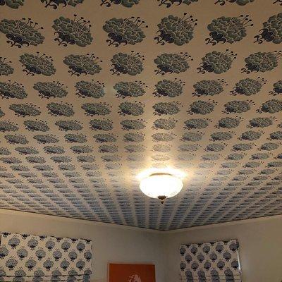 Wallpapered ceiling