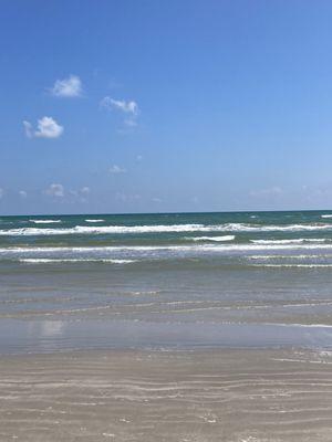 This is the beach and the water today.  What a wonderful day at the beach