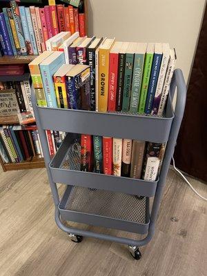 Tada! My book cart. Needed to get my to be read books off of the floor