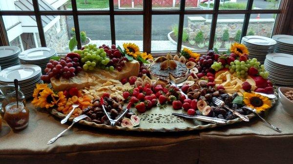 Assorted fruit and cheese display