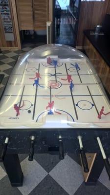 Come enjoy a free game of bubble hockey.