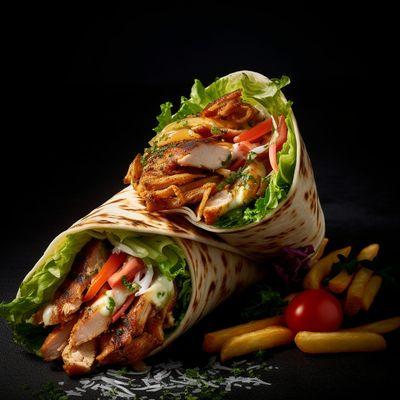 Turkish Restaurants, Chicken Shawarma Wrap