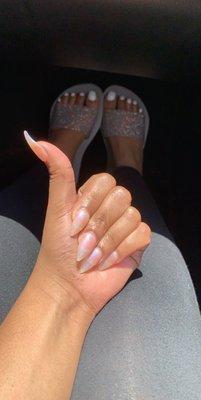 Gel fullsets by jade and gel pedicure.