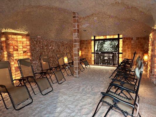 Large salt room for sound baths