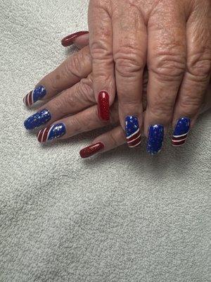 Wow! Happy 4th of July! Quinn is amazing! Andy the greatest pedicure