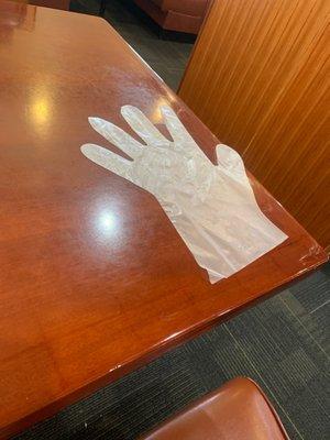 Love that they give each person a glove for the buffet