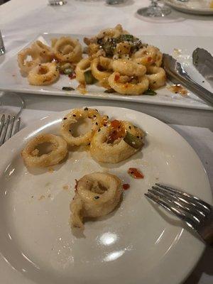 Calamari with sweet and spicy sauce