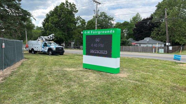 EMC sign for St. Joe 4-H Fairgrounds