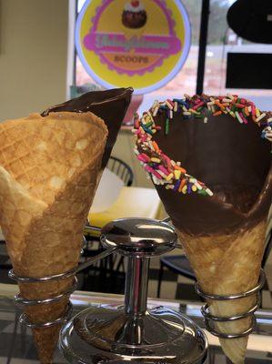 Fresh made Waffle Cones