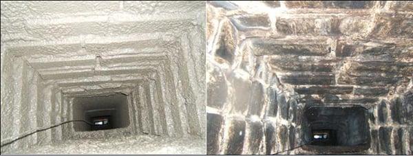 Chimney sweep before/after