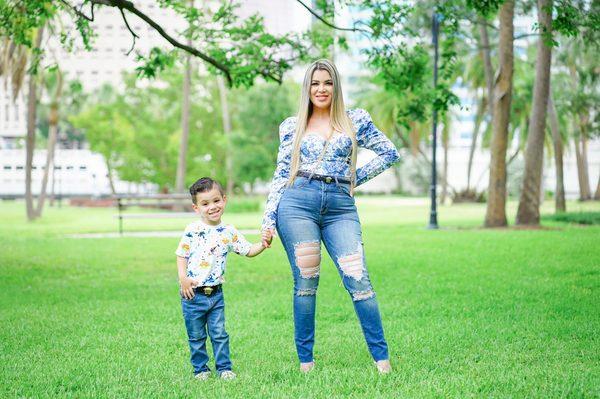 Outdoor mom and son photo session