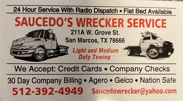 Saucedo's Wrecker Service